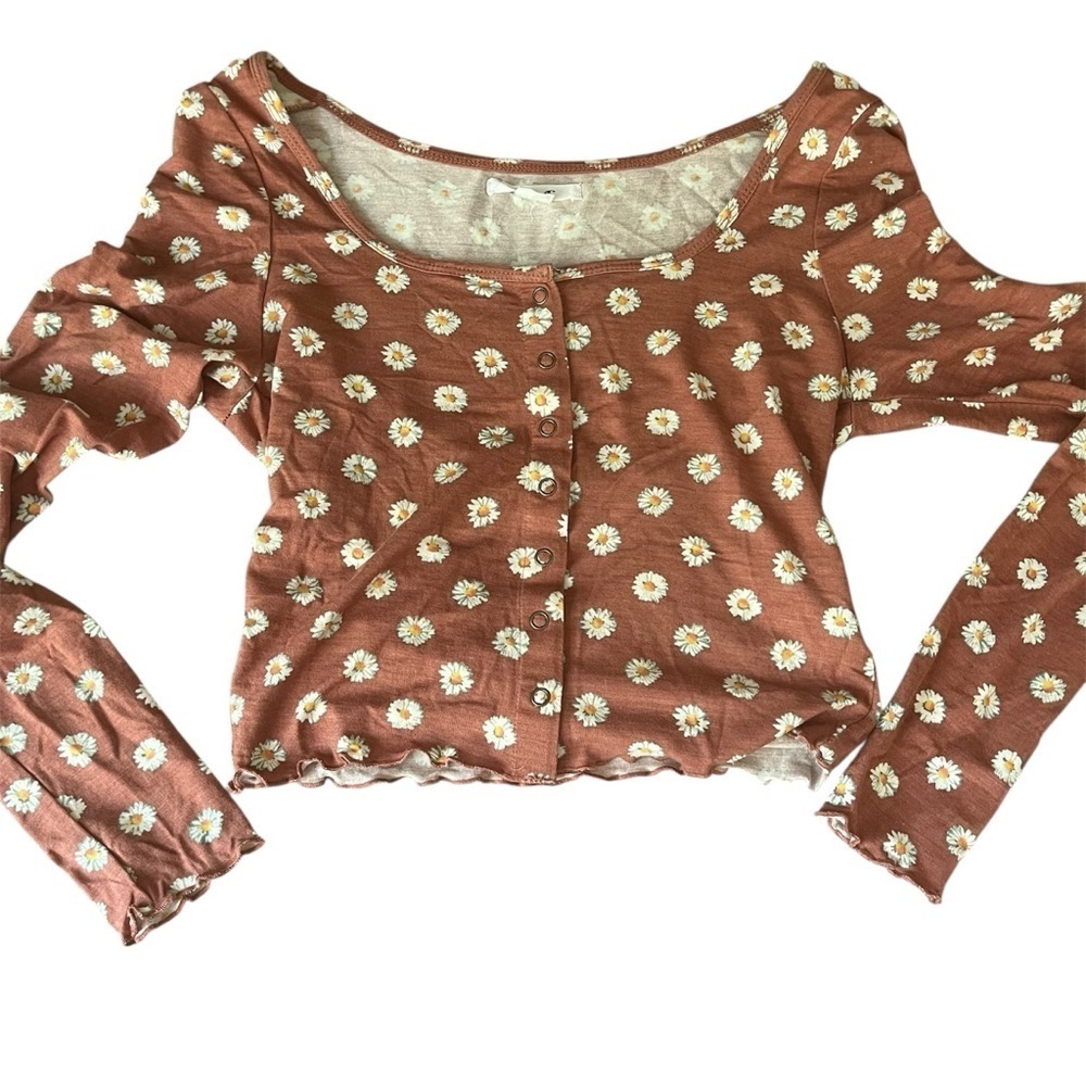 O’Neill Size XS Daisy all over snap front spring/summer PAYTON KNIT TOP